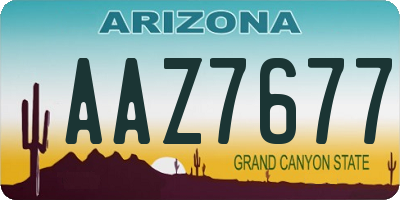 AZ license plate AAZ7677