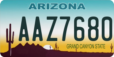 AZ license plate AAZ7680