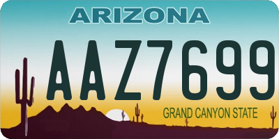 AZ license plate AAZ7699