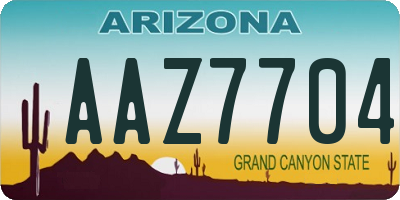 AZ license plate AAZ7704