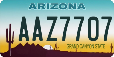 AZ license plate AAZ7707