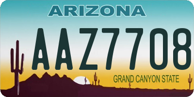 AZ license plate AAZ7708