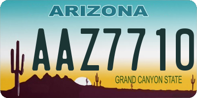 AZ license plate AAZ7710