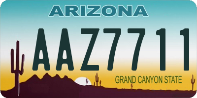 AZ license plate AAZ7711