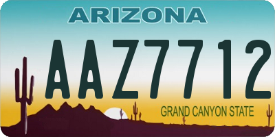 AZ license plate AAZ7712