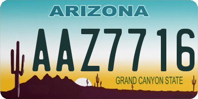AZ license plate AAZ7716
