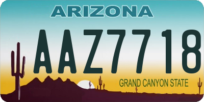 AZ license plate AAZ7718