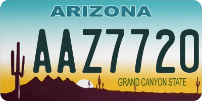 AZ license plate AAZ7720