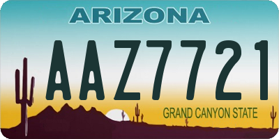 AZ license plate AAZ7721