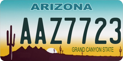 AZ license plate AAZ7723