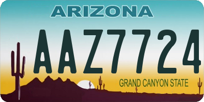 AZ license plate AAZ7724