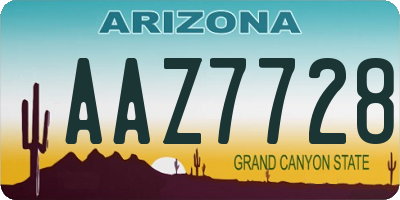 AZ license plate AAZ7728