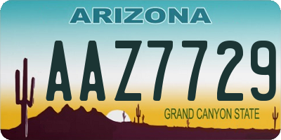 AZ license plate AAZ7729