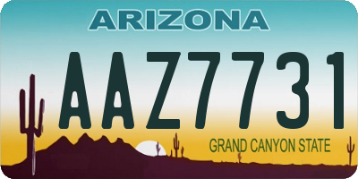 AZ license plate AAZ7731