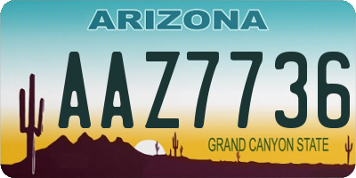 AZ license plate AAZ7736
