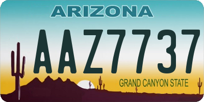 AZ license plate AAZ7737