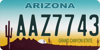AZ license plate AAZ7743