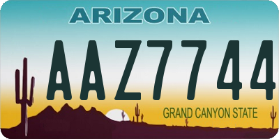 AZ license plate AAZ7744