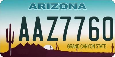 AZ license plate AAZ7760