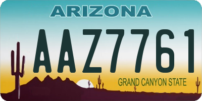 AZ license plate AAZ7761