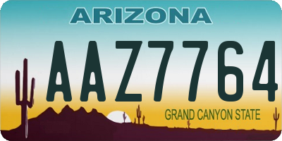 AZ license plate AAZ7764
