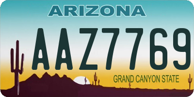 AZ license plate AAZ7769