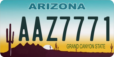 AZ license plate AAZ7771