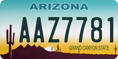 AZ license plate AAZ7781
