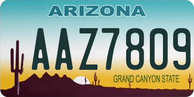 AZ license plate AAZ7809