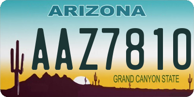 AZ license plate AAZ7810