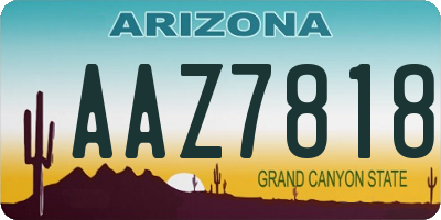 AZ license plate AAZ7818