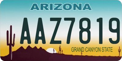 AZ license plate AAZ7819