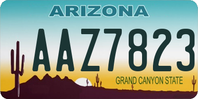 AZ license plate AAZ7823