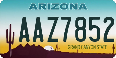AZ license plate AAZ7852