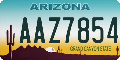 AZ license plate AAZ7854