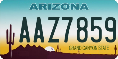 AZ license plate AAZ7859