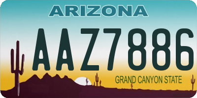 AZ license plate AAZ7886