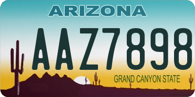 AZ license plate AAZ7898