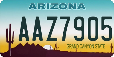 AZ license plate AAZ7905
