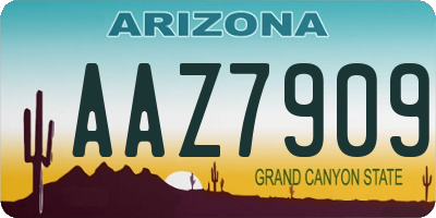 AZ license plate AAZ7909