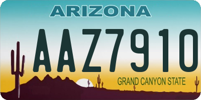 AZ license plate AAZ7910