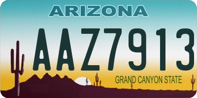 AZ license plate AAZ7913