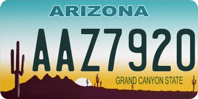 AZ license plate AAZ7920