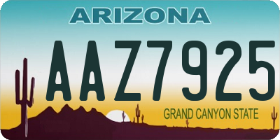 AZ license plate AAZ7925