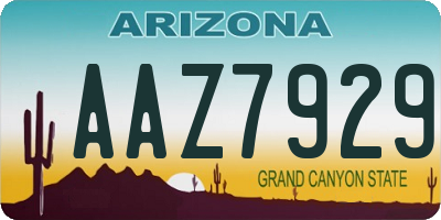 AZ license plate AAZ7929