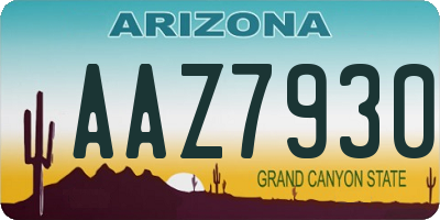 AZ license plate AAZ7930