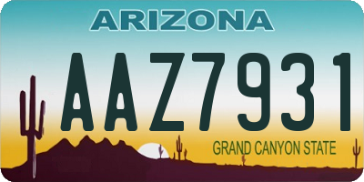 AZ license plate AAZ7931