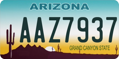 AZ license plate AAZ7937