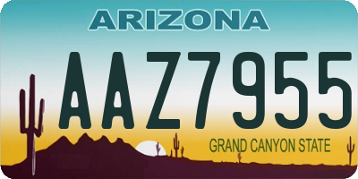 AZ license plate AAZ7955