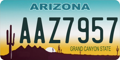 AZ license plate AAZ7957
